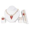 oly-e71feb09afbb50b15cc07506be7dee07 Wholesale Hoop earrings 4 pieces of rhinestone alloy ring 1 necklace earrings bracelet women's simple luxury elegant