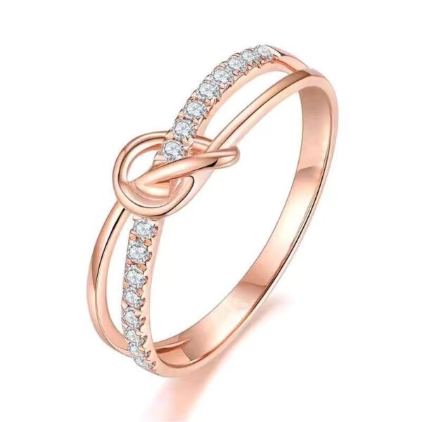 Wholesale ring female fashion opening design fashion small fresh row drill cross diamond ring for women
