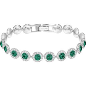 Platinum roman green diamond bracelet