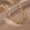 Wholesale 304 Stainless Steel Flower PVD Coated 18K Real Gold Plated Vintage Style Waterproof Non Tarnish Plating Inlay Box Chain Lobster Trigger Clasp Closure Gold Necklace