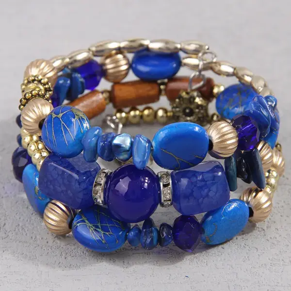 oly-e735bab95c81b18a7f21b96f3b9f97f9 Wholesale Vintage Style Simple Style Geometric UV Plating Golden Plated Beaded Beaded Chain Beaded Bracelets Wholesale
