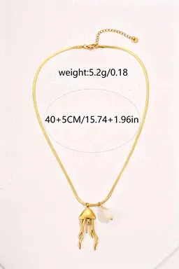 Wholesale Waterproof Non Tarnish Animal Necklace For Women, 18K Real Gold Plated 304 Stainless Steel With Zircon Inlay And Box Chain