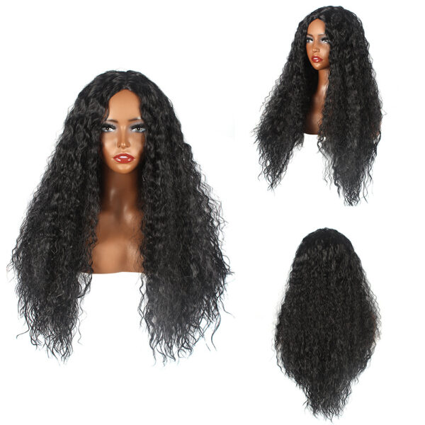 oly-e73cde3cef64980ae917e287ea88b749 Wholesale chemical fiber wig women African black long hair small curly headgear matte high temperature silk source factory