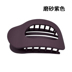 Oval hair clip - frosted purple / Ps+silica gel
