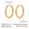 Wholesale 304 Stainless Steel Circle Round PVD Coated 18K Real Gold Plated 18K Gold Lady Sexy Rock Waterproof Non Tarnish Polishing Plating Gold Silver Earrings