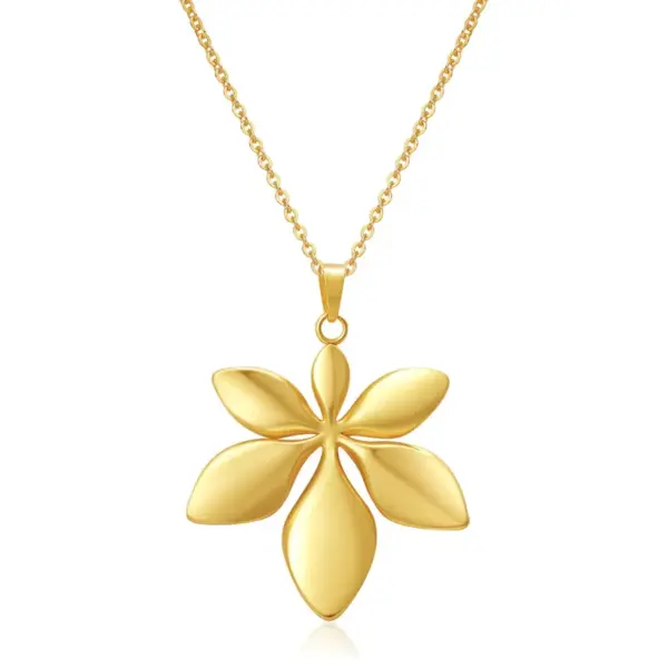 Wholesale 18K Gold Plated Titanium Steel Link Chain Necklace Exaggerated Heart Sun Stainless Steel Women's Fashion Jewelry Accessory