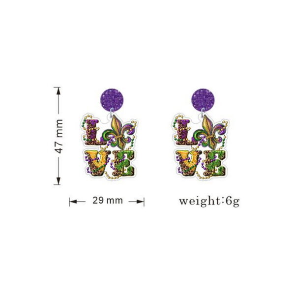 Wholesale colorful festival jewelry Mardi Gras carnival truck crocodile beads lobster earrings earrings