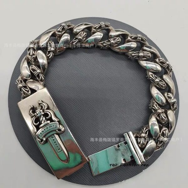 Wholesale Copper Chrome Hearts Cross and Sword Bracelet, Unisex, Thick and Thin Styles