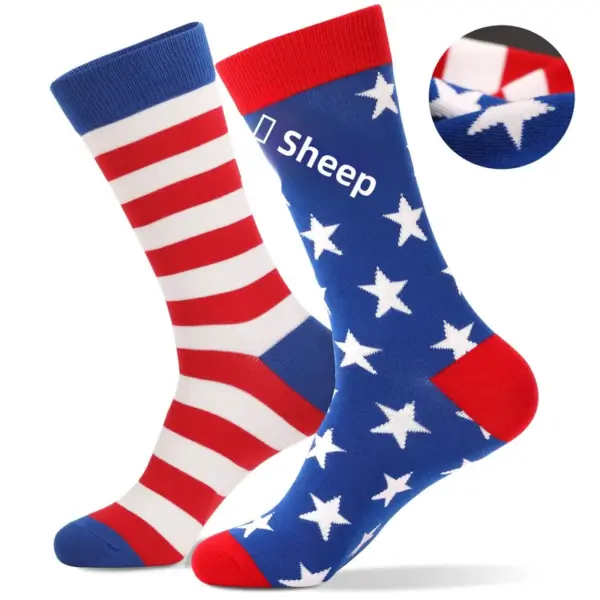 Wholesale Halloween American Flag Striped Cotton Socks Mid-Calf Pure Cotton Unisex Sports Casual Breathable Socks