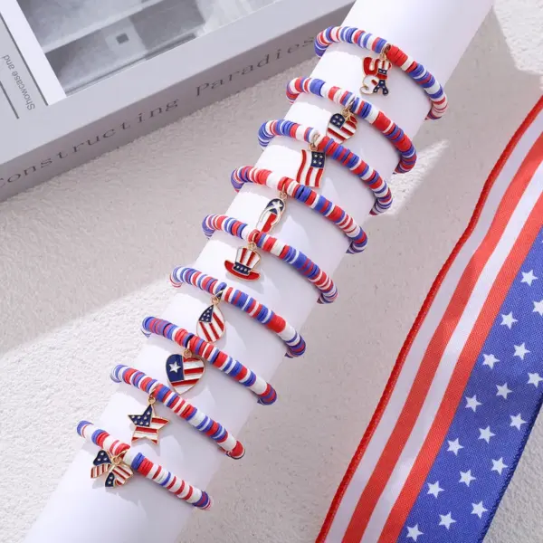 Wholesale Retro Star Heart Shape Apple Alloy Soft Clay Beaded Chain Beaded Bracelets Wholesale