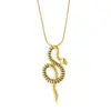 Wholesale Vacuum Plating Real Gold Plated Snake 304 Stainless Steel Elegant Simple Style Waterproof Non Tarnish Pendant Necklace
