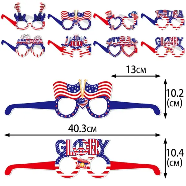 Wholesale Independence Day Decorative Paper Glasses American National Day Holiday Photography Props Party Celebration Accessories