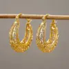 Wholesale Three-dimensional Geometric Earrings For Women In Copper With KC Golden Water Plating And 0.03µm Thickness