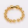 Wholesale AML Trendy Hip-Hop 304 Stainless Steel 10mm Round Bead Chain 18k Gold Plated Bracelet Necklace Set