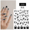 Wholesale Internet Celebrity Thorn Flame Nail Art Stickers Gold and Silver Nail Decorations Small Pattern Black and White Stickers Style