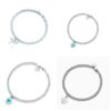 Wholesale Alloy heart-shaped enamel Buddhist prayer bead bracelet with red, blue, and pink three-color Buddhist prayer bead chain, heart-shaped lock ornament, and diamond beads.