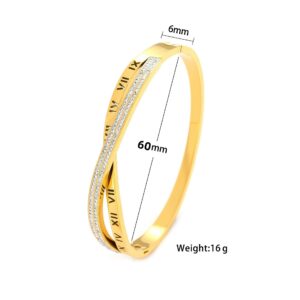 Roman numerals cross into diamond 18k gold