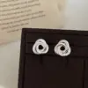 Wholesale Elegant Silver Twisted Hairpin Earrings Collection Versatile Fashionable Women's Jewelry Accessories Geometric Pattern Copper
