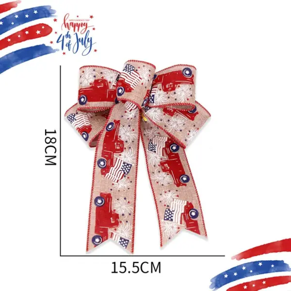 oly-e7ed9e35e6bf816746ad3d2ff5c983e7 Wholesale Small Size Linen Stars American Independence Day Decoration Party Supplies Bowknot Tablecloth Hanging Decorations