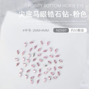 About 50 pointed horse eye zircon diamonds (ND-597 pink medium)