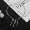 Wholesale Trendy Long Pendant Tassel Necklace Metal Chain Personalized Charm Polished Titanium Steel Unisex Geometric Pattern Party Accessory
