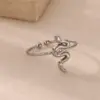 Wholesale PVD Coated Real Gold Plated Snake 304 Stainless Steel Hip-Hop Exaggerated Waterproof Non Tarnish Open Rings