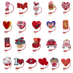 Wholesale Valentine's Day Love Series Cross-border Reusable Soft Rubber Dust Plug DIY Drink Dust Plug Straw Cap