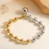 Wholesale Hip-Hop Retro Simple Style Geometric 304 Stainless Steel Beaded Chain Bracelets In Bulk