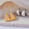 Wholesale 304 Stainless Steel Triangle PVD Coated 18K Real Gold Plated Real Gold Plated 18K Gold Elegant Simple Style Waterproof Non Tarnish Ear Studs