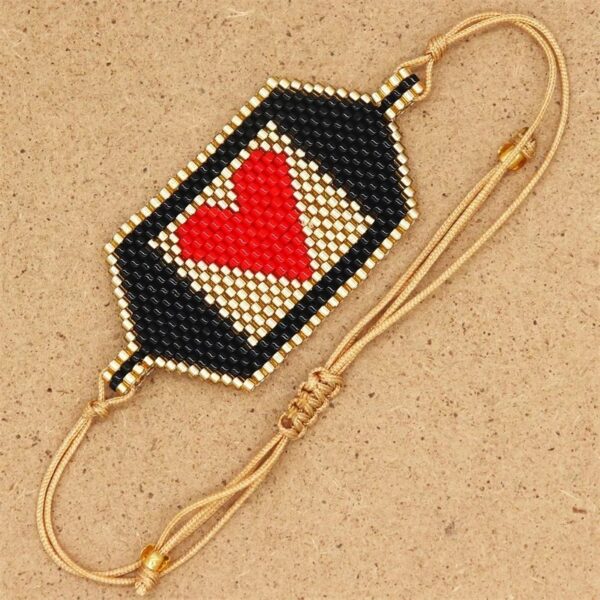 oly-e8247fa3e5cefea57cb4a53c0adc6521 Wholesale personality ethnic style red peach heart miyuki bracelet suit hand-woven bracelet suit