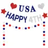 Wholesale Happy Halloween Independence Day Hanging Banner Decoration Scene Props Party Supplies American Flag Bunting Streamers Event Celebration Decoration