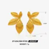 Wholesale Ion Plating (IP) 18K Gold Plated Leaf 304 Stainless Steel Simple Style Classic Style Waterproof Non Tarnish Ear Studs