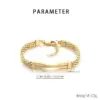 Wholesale Geometric Simple Style Men's Bracelet In 304 Stainless Steel With 18K Real Gold Plated PVD Coating 0.03µm