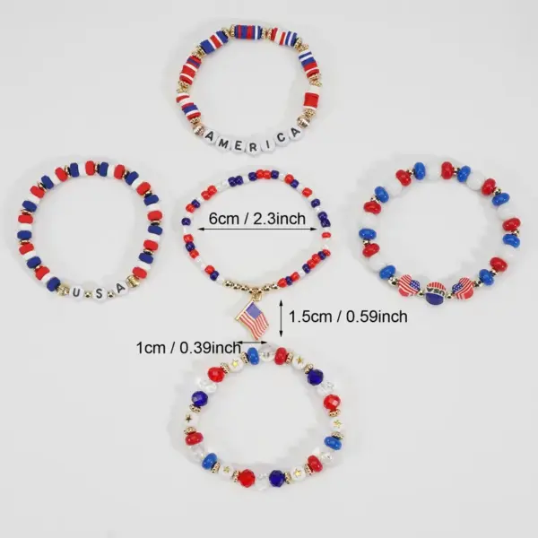 oly-e84a4d35b3c2a91f1f498a1178c1f12c Wholesale Unisex National Flag Beaded Glass Bracelets In Bohemian Style