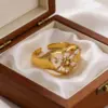 Wholesale Heart Shape Open Ring For Women In Copper With Zircon Inlay, Perfect For Daily Wear