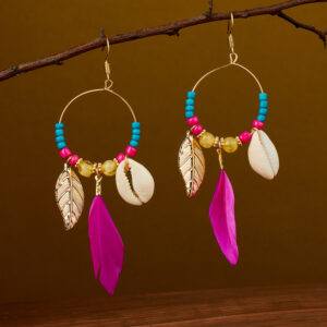Shell feather rose red