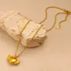 Wholesale PVD Coated 18K Gold Real Gold Plated Heart Shape 304 Stainless Steel Elegant Classical Pastoral Waterproof Non Tarnish 304 Stainless Steel Lobster Trigger Clasp Closure Pendant Necklace