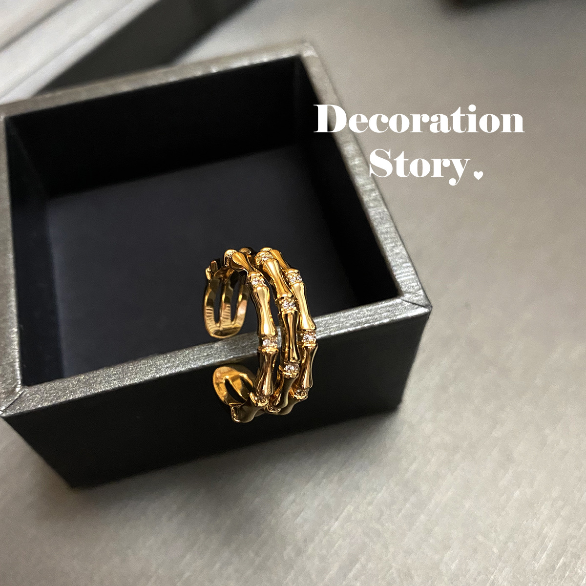 Wholesale LHr's same style bamboo joint ring for women, 18K gold, niche and exquisite, European and American minimalist trendy ring, Dawn.