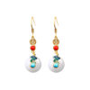 oly-e85a28b6f950d07459fde33daf708014 Wholesale Niche Design Xiangyun Ping An Buckle Imitation Jade Elegant 925 Silver Needle Earrings