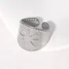 Wholesale 18K Gold Plated 304 Stainless Steel Vacuum Electroplating (In Furnace) Open Ring For Women Wide Version Eight-Pointed Star Waterproof Non-Fading Titanium Steel Jewelry