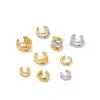 Wholesale PVD Coated Real Gold Plated 18K Gold C Shape Solid Color 304 Stainless Steel Simple Style Classic Style Waterproof Non Tarnish Ear Cuffs