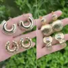 Wholesale 1 Pair/Package IG Style Modern Style C Shape Geometric Round Polishing Inlay Copper Zircon 18K Gold Plated Drop Earrings Ear Cuffs Ear Studs