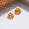 Wholesale Waterproof Non Tarnish Leaves Stud Earrings For Women In 201 Stainless Steel With Real Gold Plated PVD Coating And 0.03µm Thickness