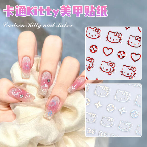 oly-e89609bc8a4f681e1968a710b2e8ea07 Wholesale nail stickers hello cute star KT cat nail stickers cute kitty cat adhesive nail stickers
