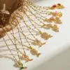 Wholesale Jewelry Fairy Style Flower Copper Cat's Eye Stone Plating Inlay Bracelets