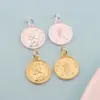 Wholesale 925 Silver Queen Round Pendant Grid DIY Bracelet Necklace Charm Jewelry Accessories Cross Moon Lion American Flag Design