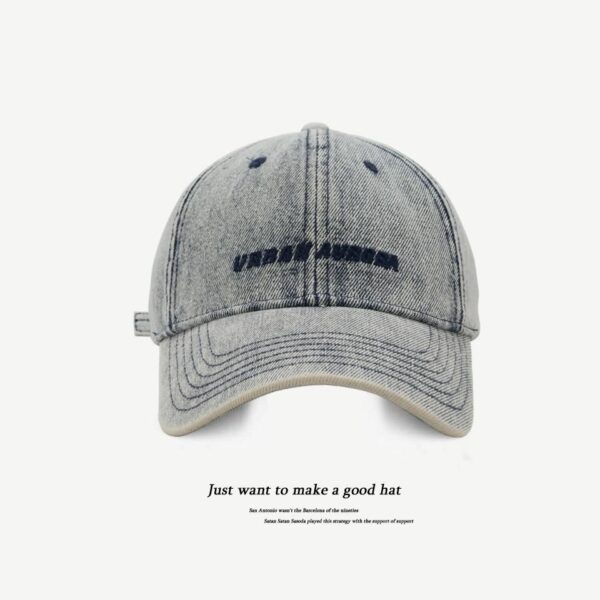 Wholesale Top Quality! Korean Style Washed Denim Peaked Cap Spring Embroidered Letters Sun Protection Casual Baseball Cap Women's Old Style