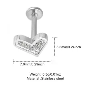 Steel White Zirconium / 1.2*8*7.6 * 6.3mm