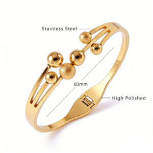 6 gold beads (priced per piece, 12 pieces per pack) / 18K gold vacuum plating in full-body stainless steel furnace
