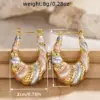 Wholesale Three-dimensional Geometric Earrings For Women In Copper With KC Golden Plated Water Plating And 0.03µm Thickness